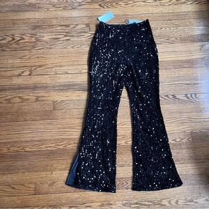 NWT NA-KD Sequin Slit Detail Trousers